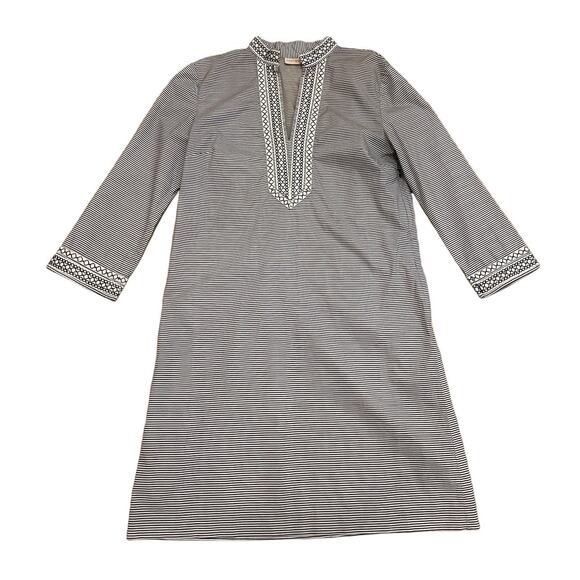 Tory Burch Tunic Dress 4 | Nautical Stripe Embroidered Shift Preppy Coastal $345 - Picture 1 of 10